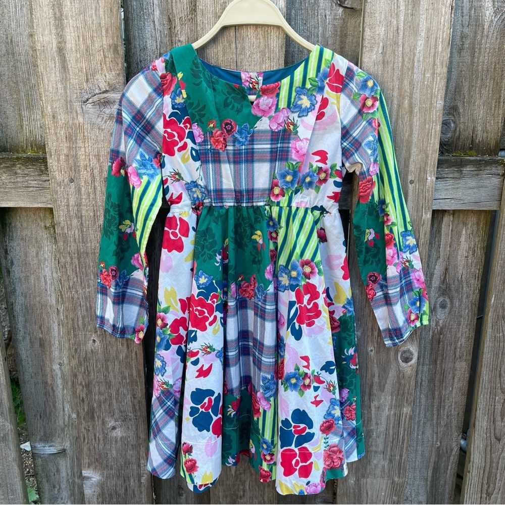 Bijou Sauvage Clothier Floral Buttons Back Cotton Dress Girls Size 12 New